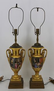 Pair Of 19th Century Gilt And Paint Decorated