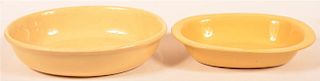 2 Yellowware Vegetable Bowls or Baking Dishes.