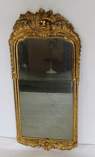 18th Century Continental Carved & Giltwood Mirror.