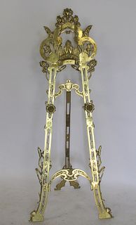 Fine Quality Art Nouveau Brass Artists Easel.