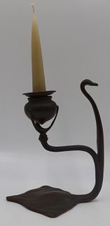 Tiffany Studios Bronze Candlesticks, no. 1203.