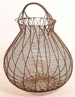 19th Century Wire Field Basket.