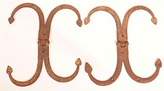 Wrought Iron Double Ram's Horn Hinges
