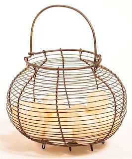 19th Century Wire Egg Basket.