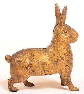 Cast Iron Standing Rabbit Bank by A.C. Williams.