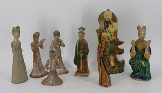 8 Antique Asian Pottery Figures.