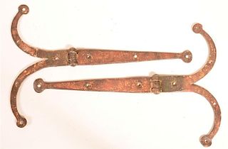 Pair of 19th Century Ram's Horn Strap Hinges.