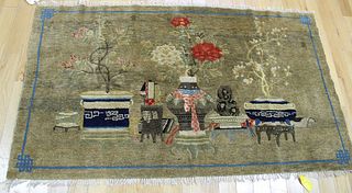 Vintage And Finely Hand Woven Chinese Pictoral