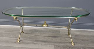 Vintage Brass And Steel Coffee Table.