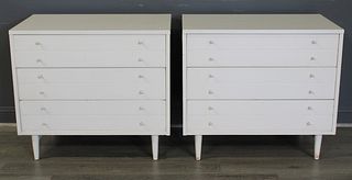 Midcentury Pair Of White Painted Chests