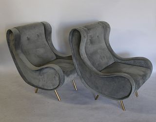 A Vintage Pair Of Zanuso Style "Lady  Chairs".