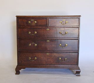 18 / 19th Century English Oak Chest Of Drawers.