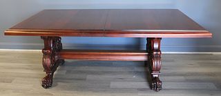 Ralph Lauren Mahogany Table With Carved Base.