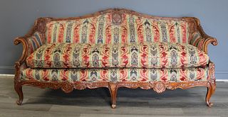Antique & Finely Carved Louis XV Style Sofa.