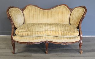 Antique & Finely Carved Louis XV Style Settee.