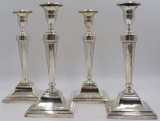 SILVER.(2) Pair of English Silver Candlesticks.