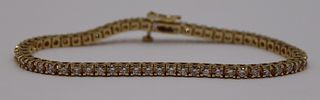 JEWELRY. 14kt Gold and Diamond Tennis Bracelet.