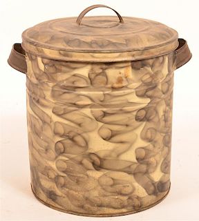 Smoke Decorated Covered Canister.