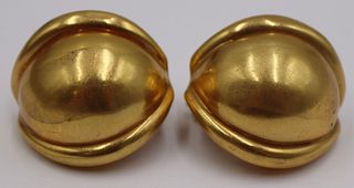JEWELRY. Pair of Italian 18kt Gold Ear Clips.