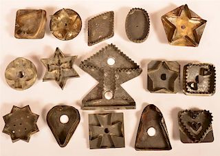 16 Various Geometric Form Tin Cookie Cutters.