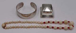 JEWELRY. Gold, Silver, and Coral Jewelry Grouping.
