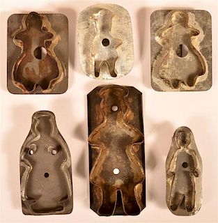 Six Human Figural Tin Cookie Cutters.