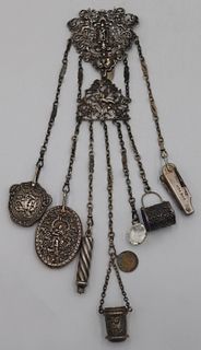 SILVER. English Silver Chatelaine and Accessories.