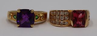 JEWELRY. 14kt, 18kt, Colored Gem, and Diamond Ring