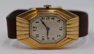 JEWELRY. French Art Deco 18kt Gold Watch.