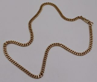 JEWELRY. 14kt Gold Cuban Link Chain Necklace.