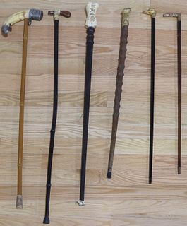 Lot of (6) Vintage Canes and Walking Sticks.