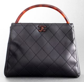 Chanel Black Quilted Leather Handbag
