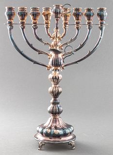 Judaica Sterling Silver Menorah / Hanukkiah