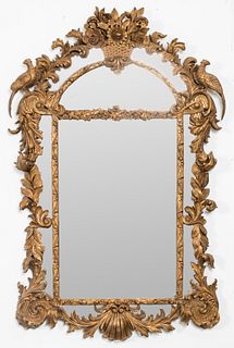 Large Rococo Style Carved Giltwood Mirror