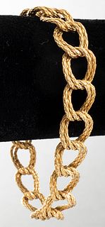 Vintage 18K Yellow Gold Double Curb Link Bracelet