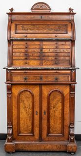 Victorian Walnut And Marble Dental Cabinet