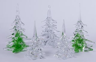 FM Ronneby Sweden Glass Trees, Set of Five (5)