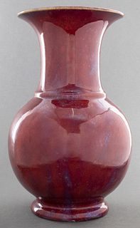 Chinese Sang de Boeuf / Oxblood Earthenware Vase