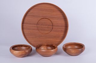 Dansk Wooden Platter and Bowls Set