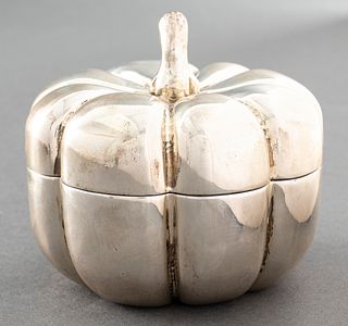 Mexican Silver "Pumpkin" Covered Box