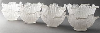 Venetian Murano Clear Macette Glass Bowls, 8