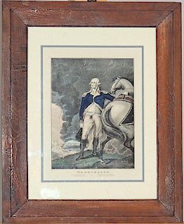 Hand-Colored Lithograph of George Washington