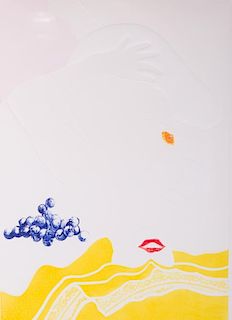 "Grapes" 1965 Embossed Lithograph