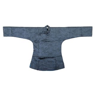 A LAKE-BLUE-GROUND EMBROIDERED LADY'S ROBE