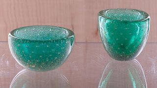 Vintage Venini Murano Bowls, Pair