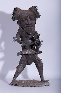 Bamoun African Bronze Statue