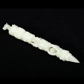 A WHITE JADE RITUAL IMPLEMENT 