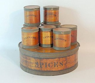 Set of Bentwood Spice Boxes