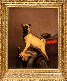 "Portrait of a Pug" Oil on Canvas