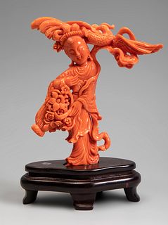 Goddess He Xiangu. China, 20th century.
Coral.